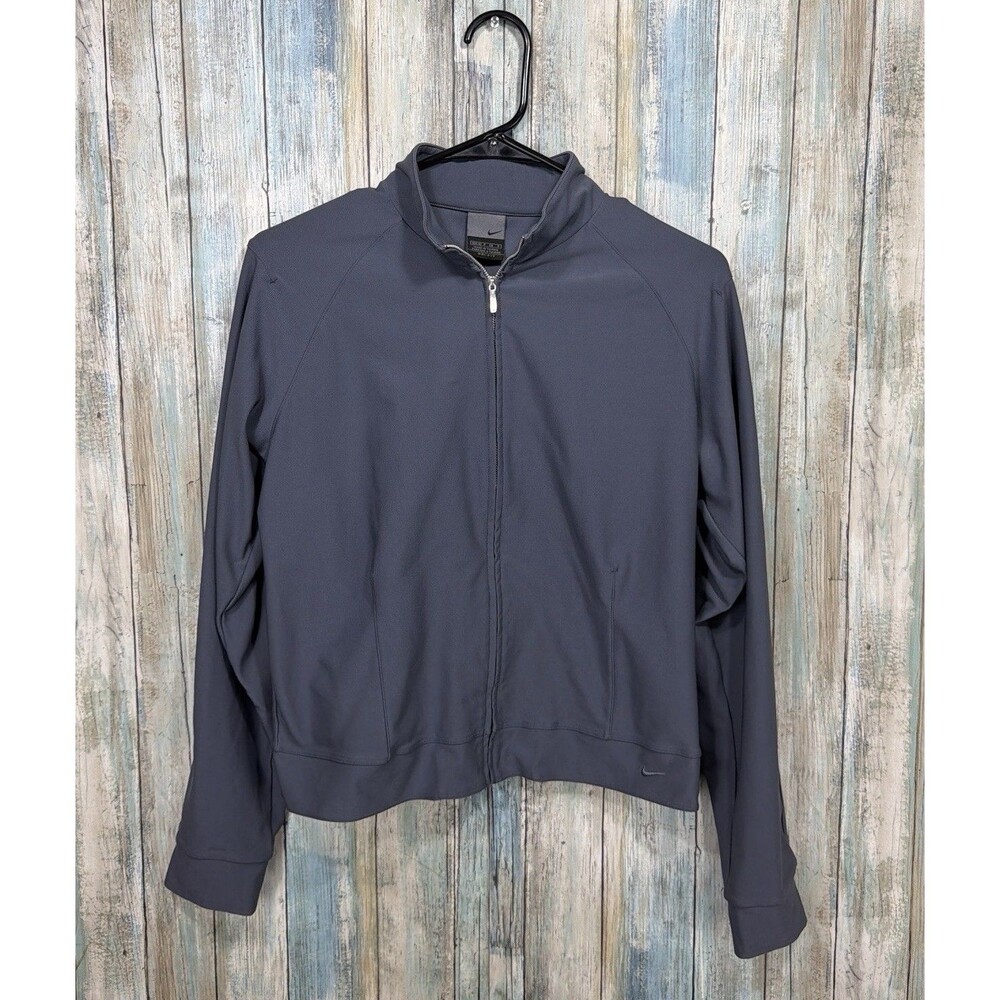 Nike Dri-Fit Womens Grey Quarter Zip Pullover Long Sleeve Athletic Top Size S